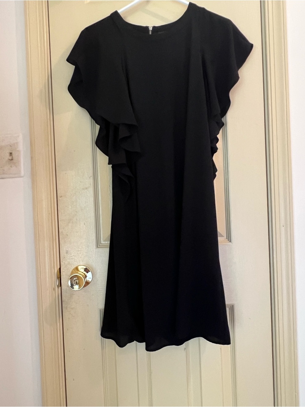 Black Ruffled Sleeve Dress - Women flutter sleeve size  small  never used